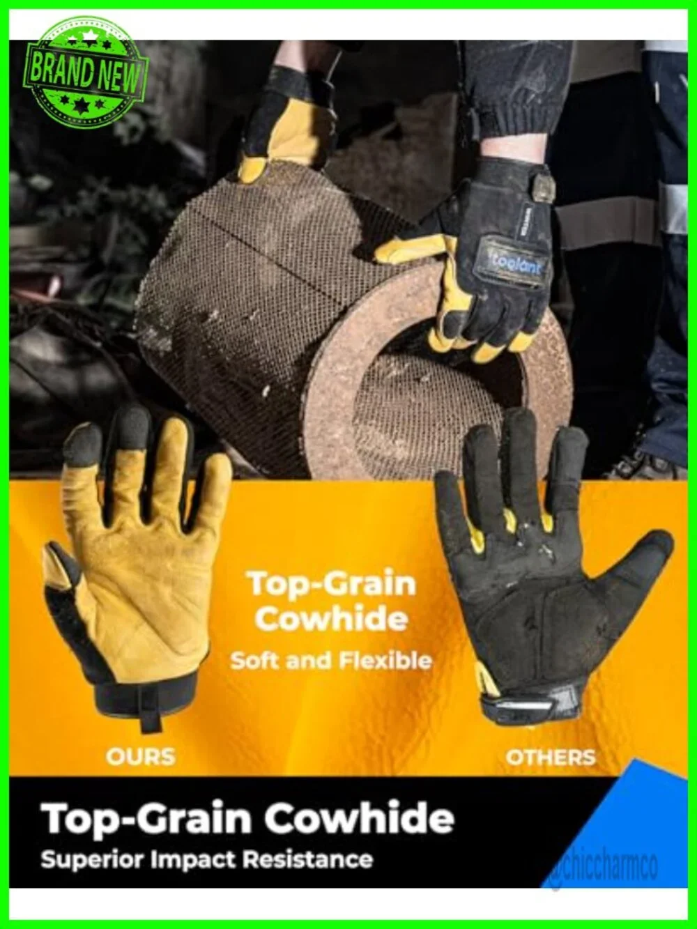 Heavy Duty Leather Winter Work Gloves with 3M Lining Impact Protection